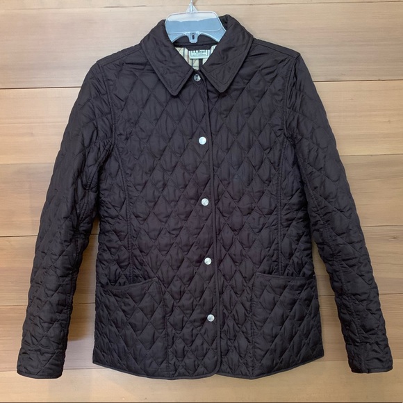 EUC LL Bean quilted riding jacket ladies regular small - Picture 1 of 6